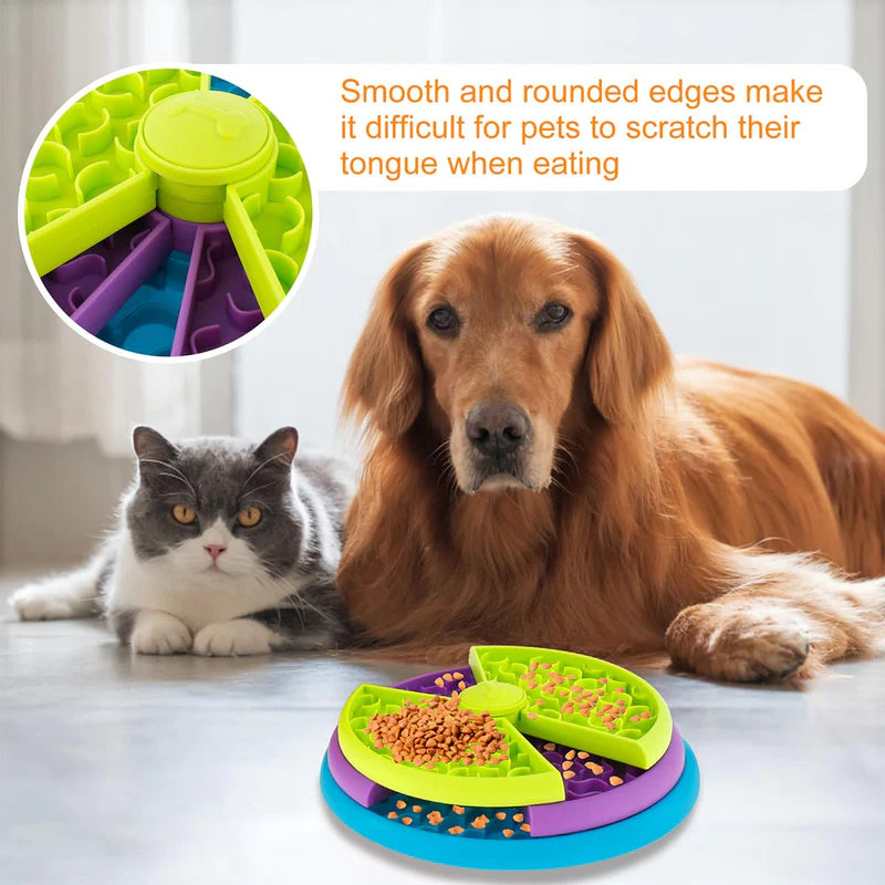Pet Slow Food Bowl Anti Choking Cat Bowl,3in1