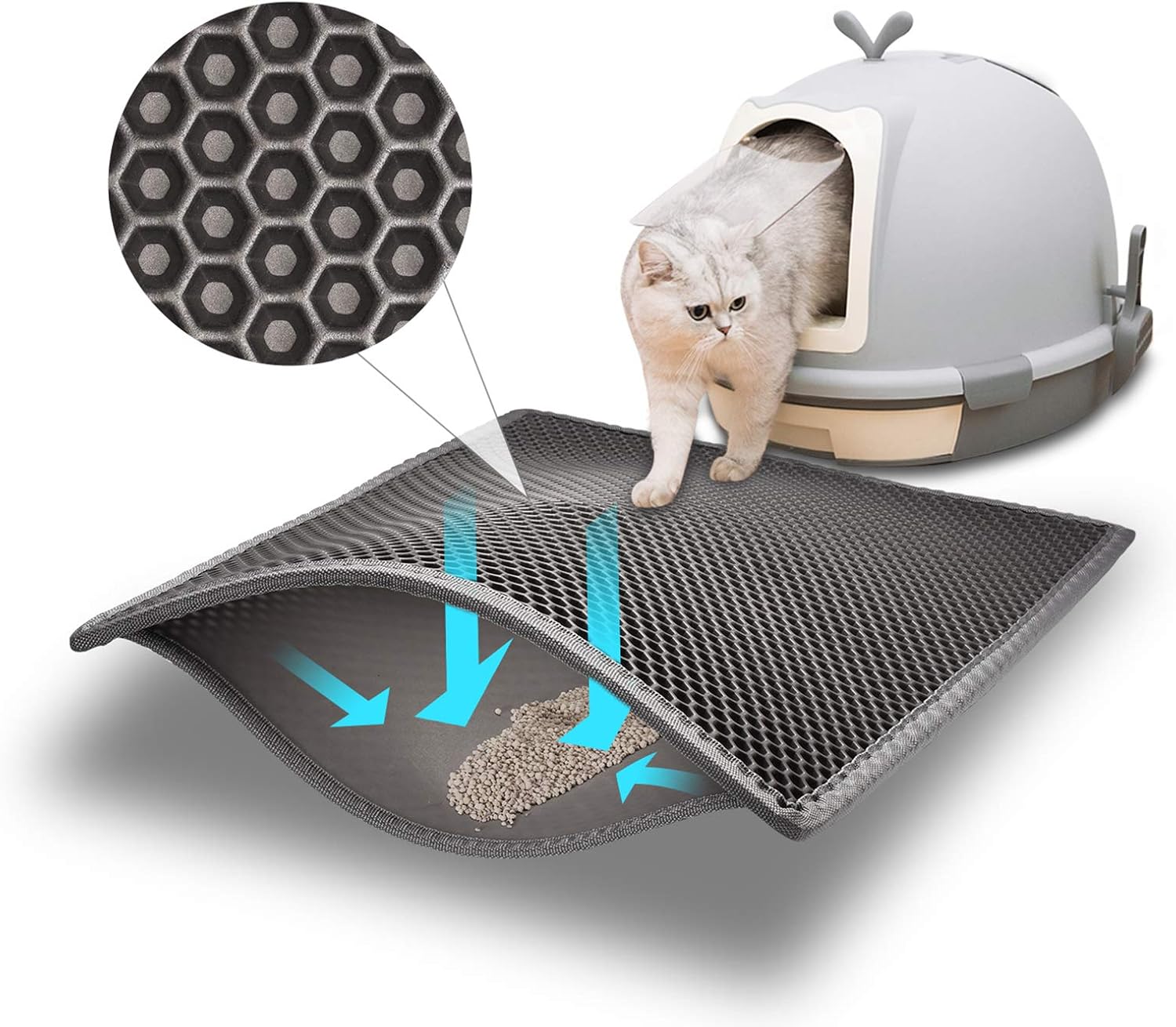 Cat Litter Mat Double Layer Waterproof Urine Proof Trapping Mat